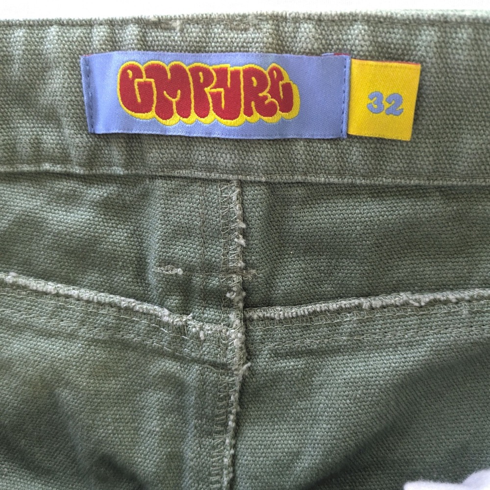 Empyre Loose Fit Skate Pants Sage Green Canvas Double Knee Workwear Mens 32 - Picture 3 of 7